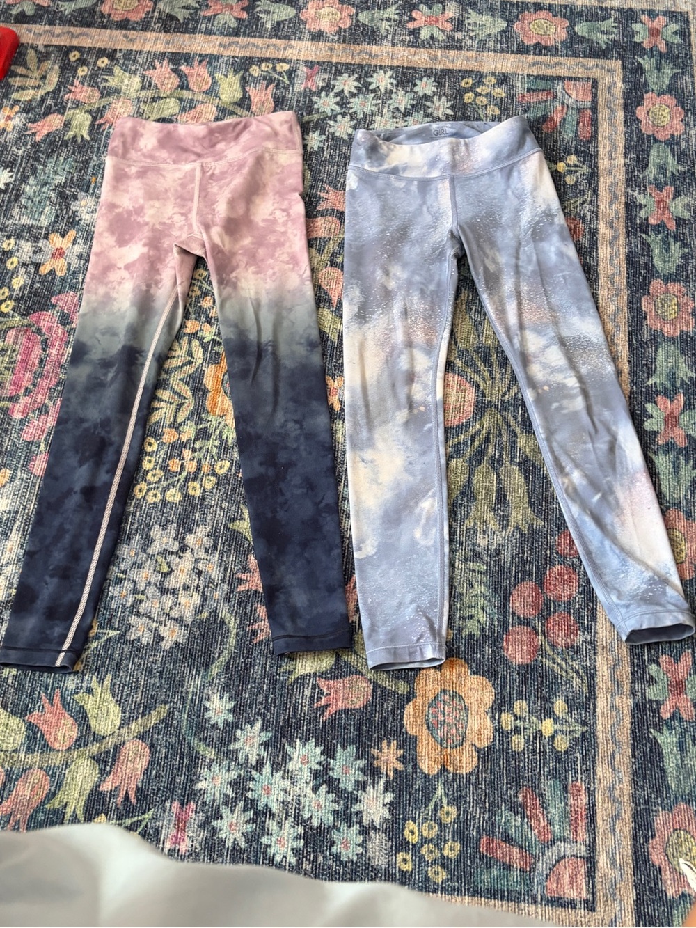 Athleta Kids Tie-Dye Ombre Leggings - Pink & Blue